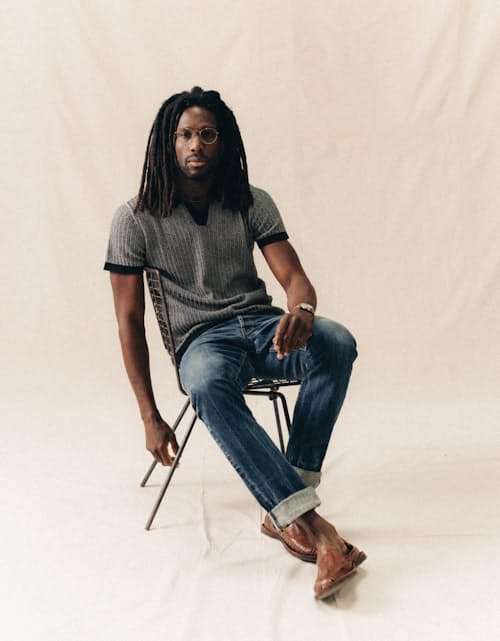 on model image of The Valencia Sweater Polo