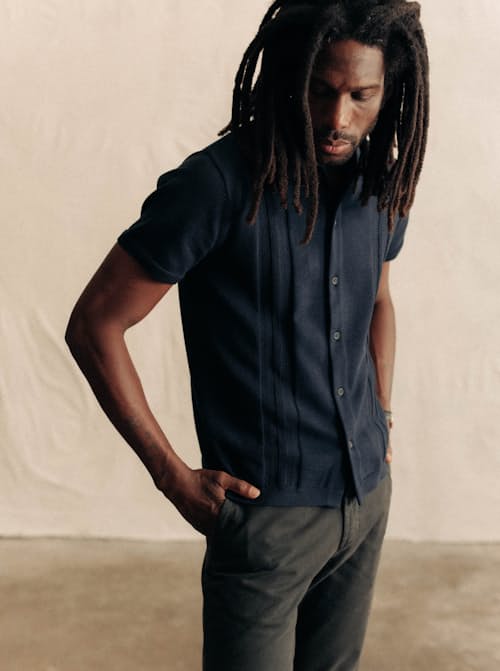 on model image of The Button Down Polo