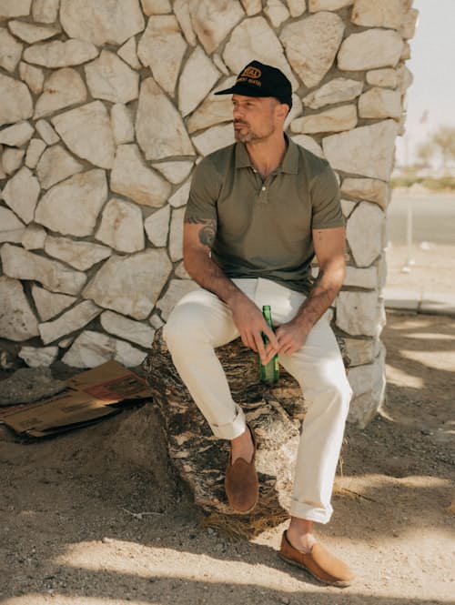 lifestyle image of The Cotton Hemp Polo