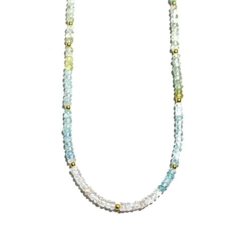 laydown image of Women's Aquamarine Moon Cycle Necklace