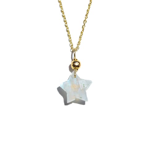 laydown detail image of Women's Moonstone Star Necklace