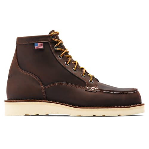 laydown image of Bull Run Moc Toe 6" Brown