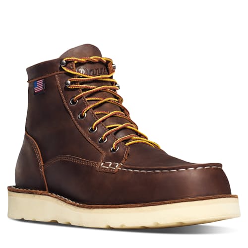 laydown image of Bull Run Moc Toe 6" Brown