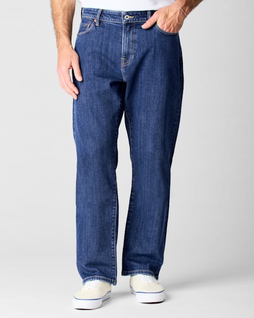 on model image of Stretch Selvedge Denim - HB Classic