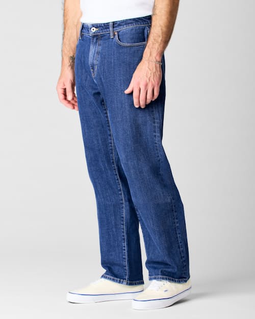 on model image of Stretch Selvedge Denim - HB Classic