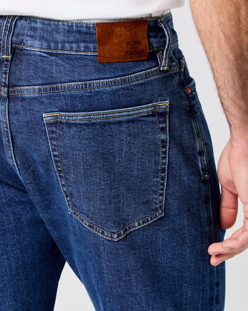 on model image of Stretch Selvedge Denim - HB Slim