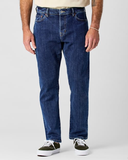 on model image of Stretch Selvedge Denim - HB Straight