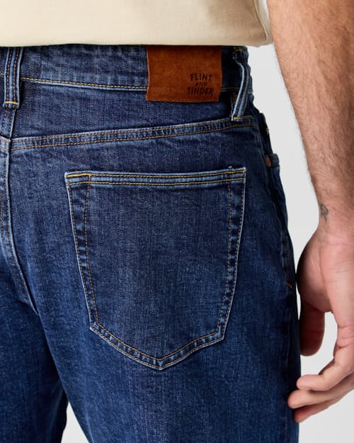 on model image of Stretch Selvedge Denim - HB Straight