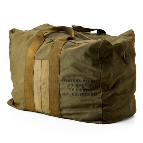 laydown image of Vintage 1940s Canvas Bag