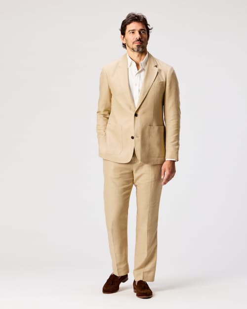 on model image of Linen Blazer