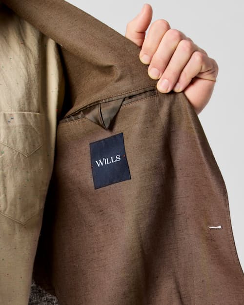 on model image of Rosedale Linen Classic Patch Pocket Suit Jacket