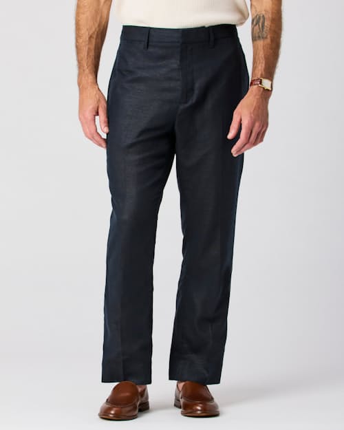 on model image of Rosedale Linen Classic Suit Pant