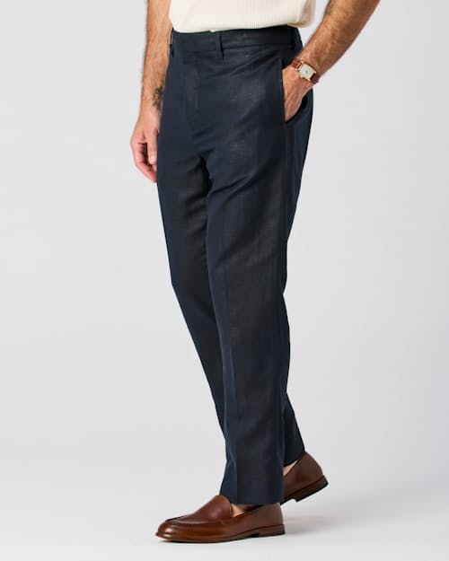 on model image of Rosedale Linen Classic Suit Pant