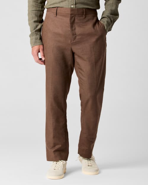 on model image of Rosedale Linen Classic Suit Pant