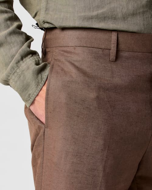 on model image of Rosedale Linen Classic Suit Pant