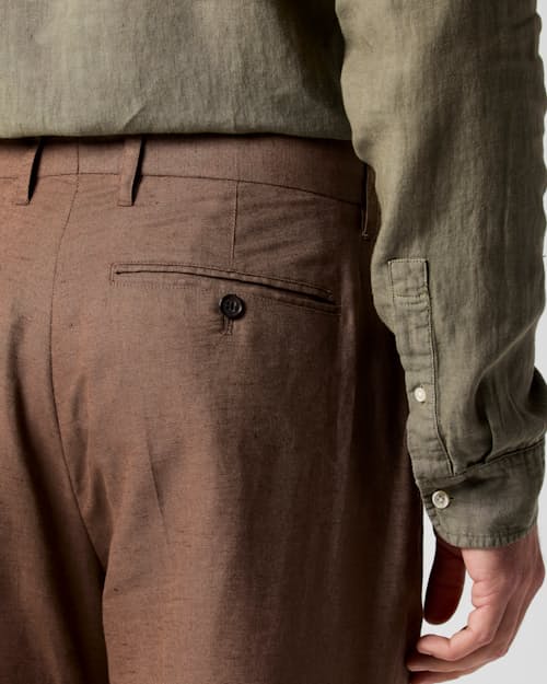 on model image of Rosedale Linen Classic Suit Pant