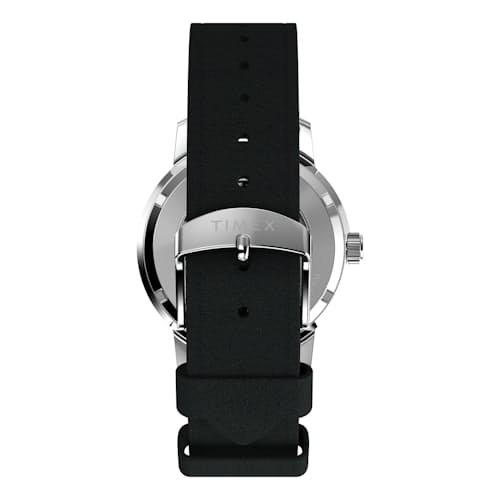 laydown image of Marlin® Automatic 40mm Leather Strap Watch