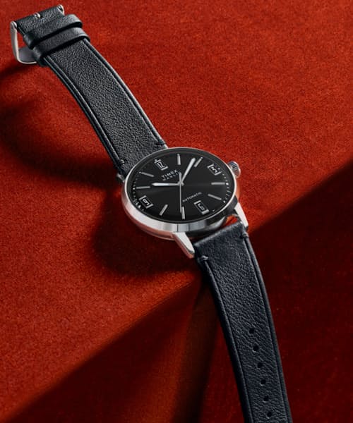 lifestyle image of Marlin® Automatic 40mm Leather Strap Watch