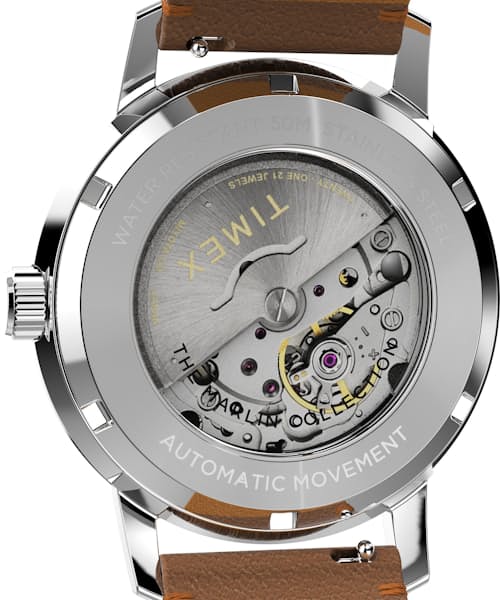 lifestyle image of Marlin® Automatic 40mm Leather Strap Watch