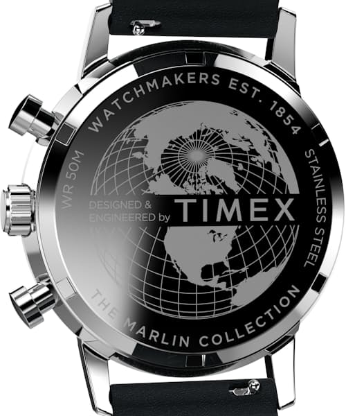 lifestyle image of Marlin® Chronograph Tachymeter 40mm Leather Strap Watch