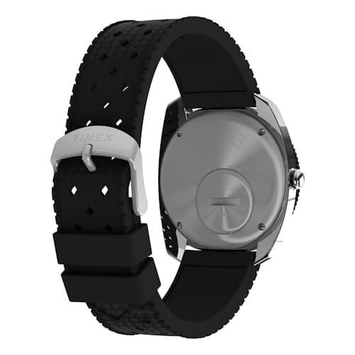 laydown image of Q Timex Reissue 1971 Velocity 36mm Synthetic Rubber Strap Watch