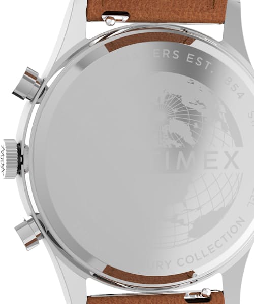 lifestyle image of Waterbury Traditional Chronograph 42mm Leather Strap Watch