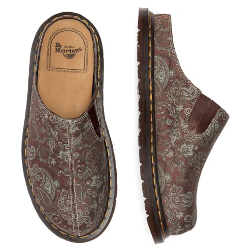 laydown image of Paisley Jacquard San Mule