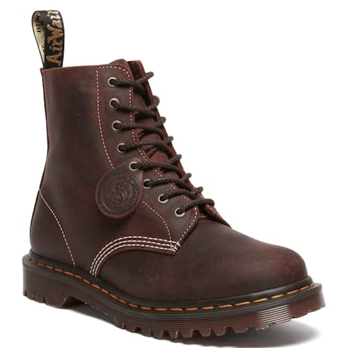 laydown image of 1460 Made in England Wax Commander Lace Up Boots