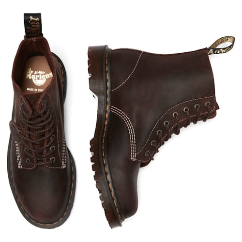 laydown image of 1460 Made in England Wax Commander Lace Up Boots