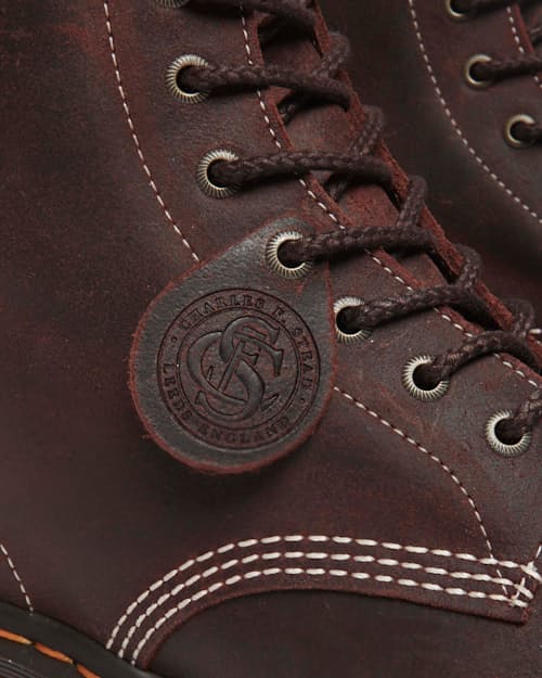 laydown detail image of 1460 Made in England Wax Commander Lace Up Boots