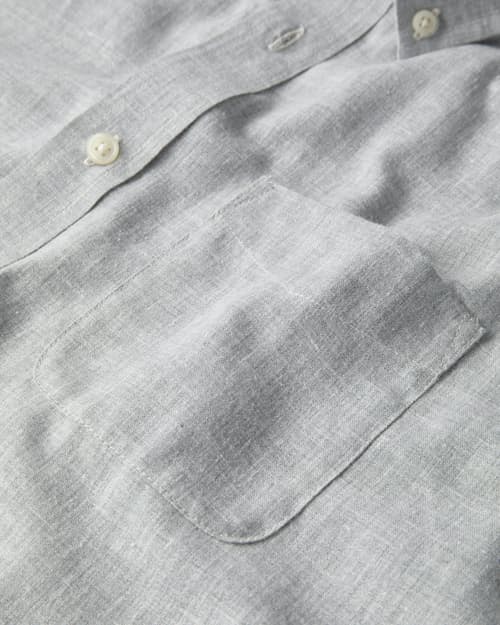 laydown detail image of Wrinkle-Free Linen Short Sleeve Shirt