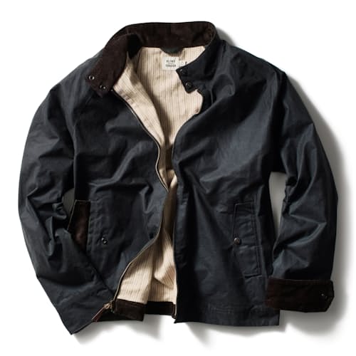 laydown image of Waxed Harrington Jacket