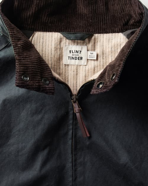 laydown detail image of Waxed Harrington Jacket