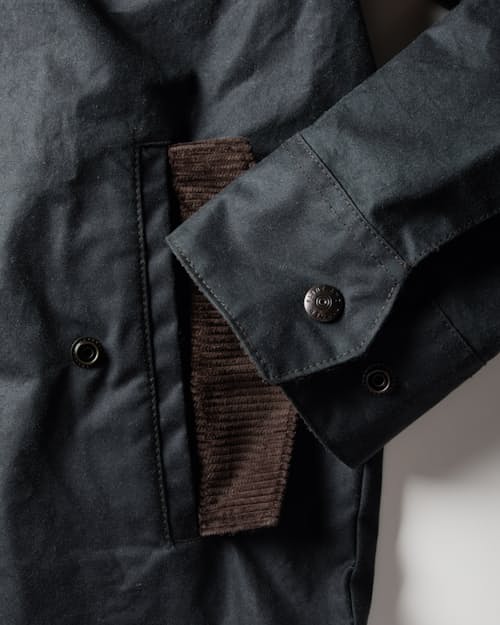 laydown detail image of Waxed Harrington Jacket