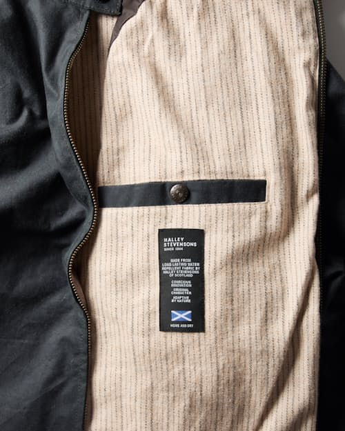 laydown detail image of Waxed Harrington Jacket