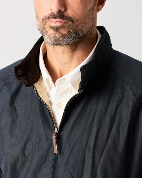 lifestyle image of Waxed Harrington Jacket