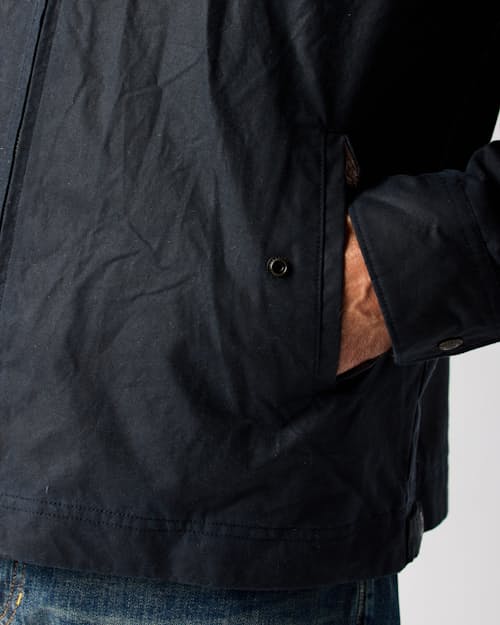 lifestyle image of Waxed Harrington Jacket