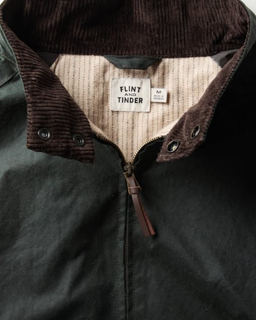 laydown detail image of Waxed Harrington Jacket