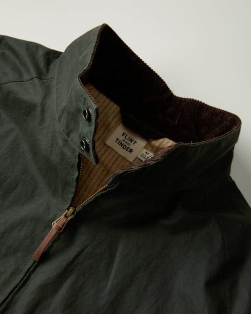 laydown detail image of Waxed Harrington Jacket