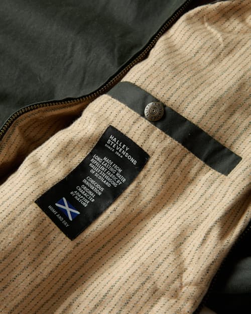 laydown detail image of Waxed Harrington Jacket