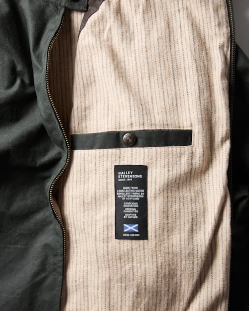laydown detail image of Waxed Harrington Jacket