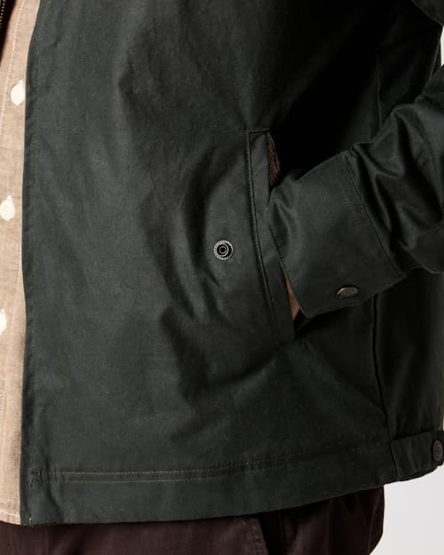 lifestyle image of Waxed Harrington Jacket