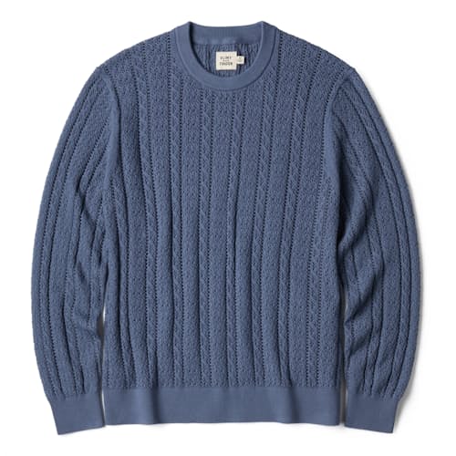 laydown image of Open Knit Stitch Crewneck Sweater