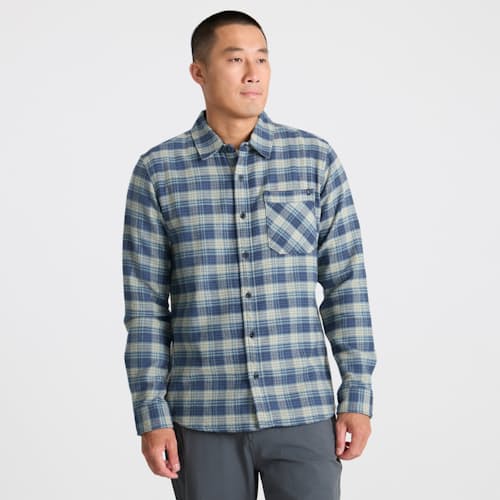 on model image of Crossroads Flannel Shirt