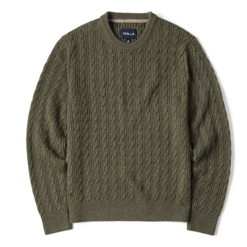 laydown image of EasyCash Cable Knit Sweater