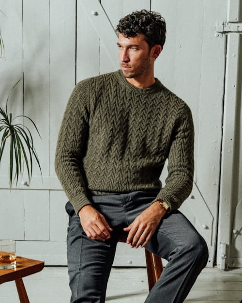 lifestyle image of EasyCash Cable Knit Sweater