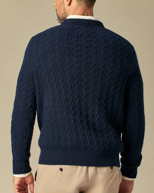 lifestyle image of EasyCash Merino Cable Knit Sweater