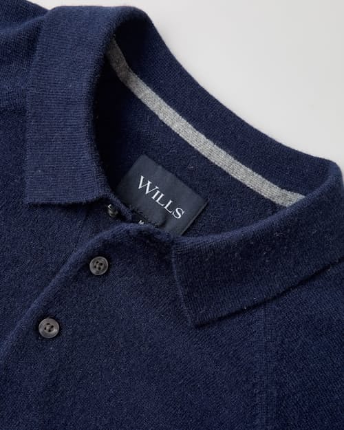 laydown detail image of EasyCash Merino Long Sleeve Polo