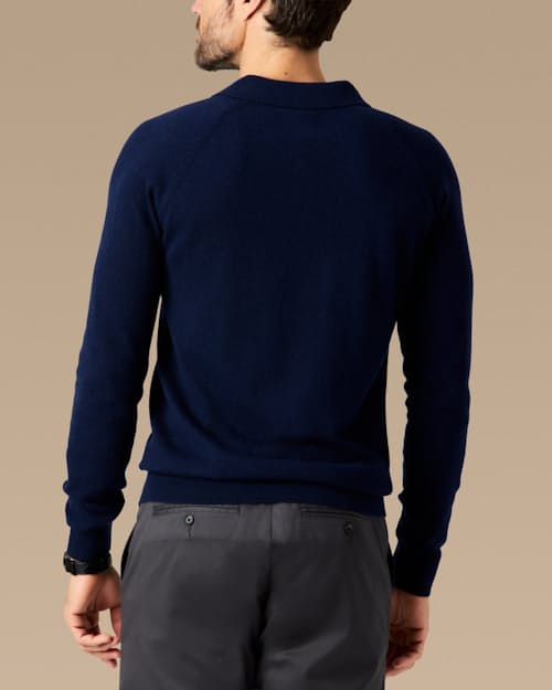 lifestyle image of EasyCash Merino Long Sleeve Polo