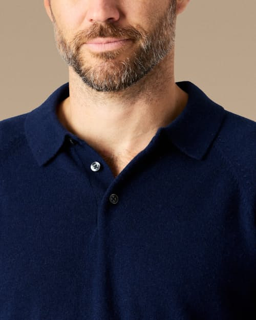 lifestyle image of EasyCash Merino Long Sleeve Polo